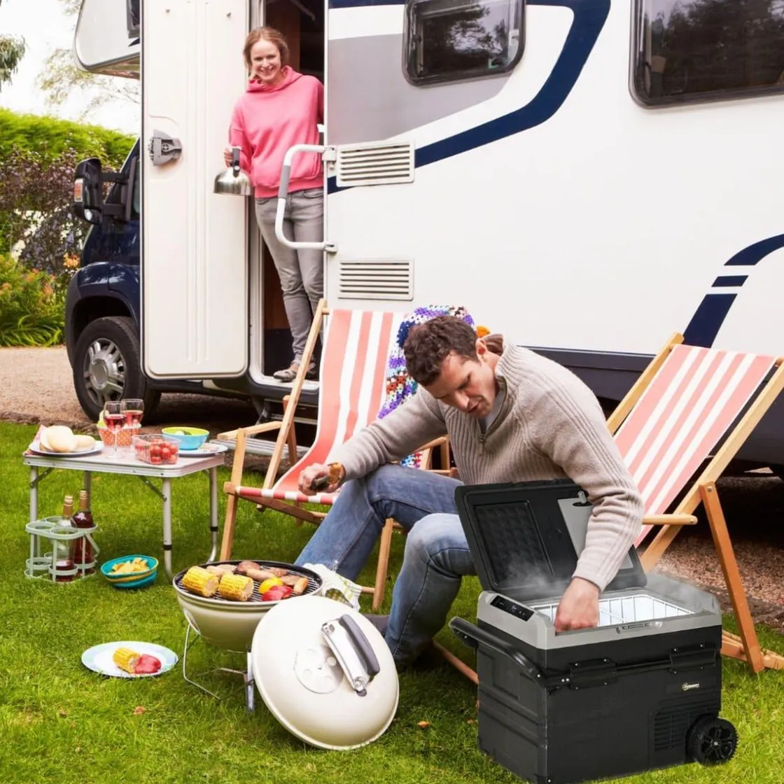 Outsunny - Nevera congelador portatil 60L Negro* Figuras De Acción