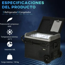 Outsunny - Nevera congelador portatil 60L Negro* Figuras De Acción