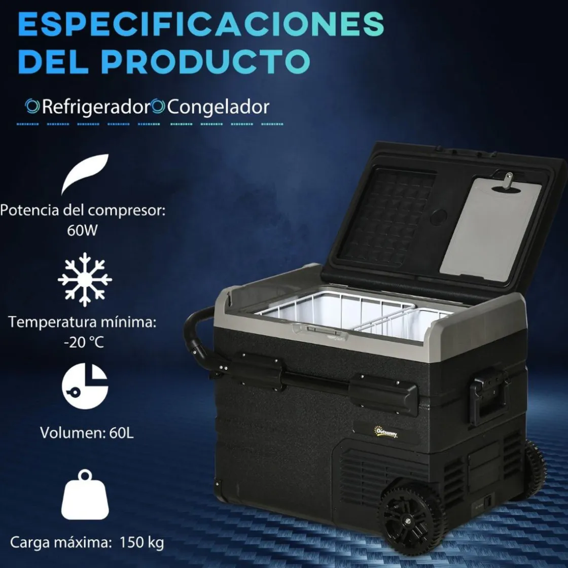 Outsunny - Nevera congelador portatil 60L Negro* Figuras De Acción