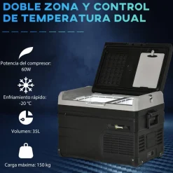 Outsunny - Nevera congelador portatil 35L Negro