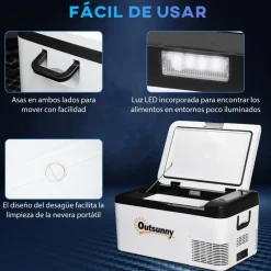 Outsunny - Nevera congelador portatil 18L Blanco