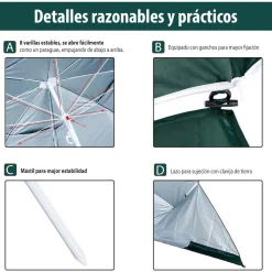 Outsunny - Parasol con dos paneles laterales Verde* Juguetes De Verano