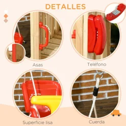 Outsunny - Parque de juego con tobogán y columpio