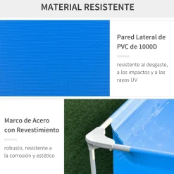 Outsunny - Piscina desmontable tubular de acero azul 2.100 l con depuradora* Piscinas Tubulares|Piscinas