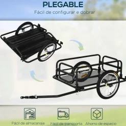 Homcom Outsunny - Remolque plegable para bicicleta