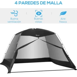 Outsunny - Tienda con mosquiteras 3x3x2 m Negro