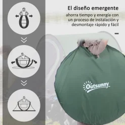Outsunny - Tienda de campaña Pop Up 250x150x100 cm Verde