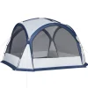 Outsunny - Tienda de camping con mosquiteras 350x350x230 cm Blanco y Azul