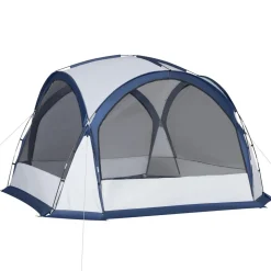 Outsunny - Tienda de camping con mosquiteras 350x350x230 cm Blanco y Azul