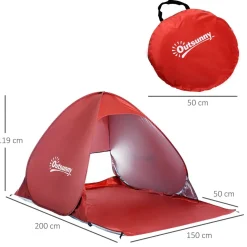 Outsunny - Tienda Pop Up playa Rojo* Juguetes De Verano