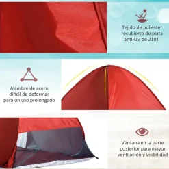 Outsunny - Tienda Pop Up playa Rojo* Juguetes De Verano