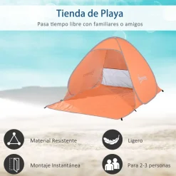 Outsunny - Tienda Pop Up playa Naranja* Juguetes De Verano