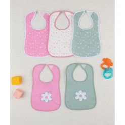 Prenatal Pack 5 Baberos Florales para Niña en Tonos Vivos