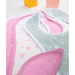 Prenatal Pack 5 Baberos Florales para Niña en Tonos Vivos