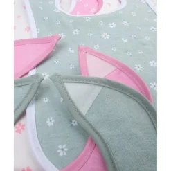 Prenatal Pack 5 Baberos Florales para Niña en Tonos Vivos