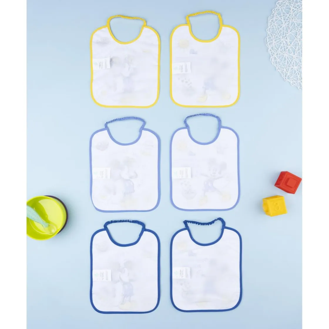 Prenatal Pack 6 baberos niño Disney Mickey (tamaño pequeño)
