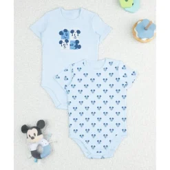 Prenatal Pack 2 bodies bebé azules Disney Mickey* Descanso Y Ropa Interior·Bebé 3-36 Meses