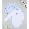 Prenatal Pack 2 bodies de manga larga niño blanco y azul con perros