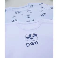 Prenatal Pack 2 bodies de manga larga niño blanco y azul con perros