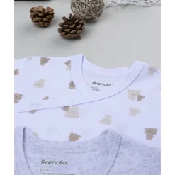 Prenatal Pack 2 bodies de manga larga para niño con estampado de ositos