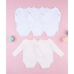 Prenatal Pack 5 bodies de manga larga para bebé niña en blanco y rosa* Ropa Y Accesorios·Bodies|Recién Nacido·Ropa Y Accesorios