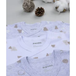 Prenatal Pack 5 bodies de manga larga para niño con estampado de ositos