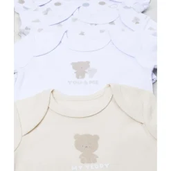 Prenatal Pack 5 bodies de recién nacido osito blanco/beige