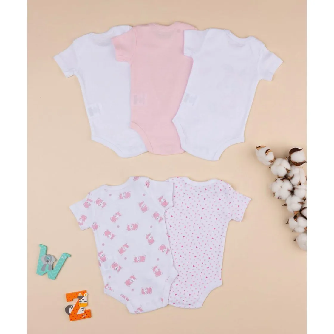 Prenatal Pack 5 bodies manga corta