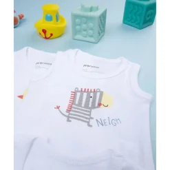 Prenatal Pack 5 bodys blancos con estampado de animalitos* Ropa Y Accesorios·Bodies|Recién Nacido·Ropa Y Accesorios