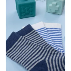 Prenatal Pack 4 calcetines altos niño azul con fantasía