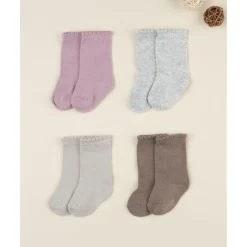 Prenatal Pack 4 calcetines altos niña colores otoño