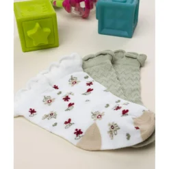 Prenatal Pack 2 calcetines niña – algodón suave con volante