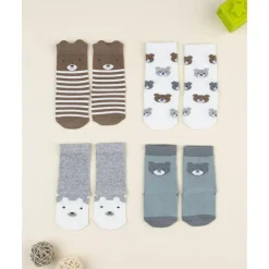 Prenatal Pack 4 calcetines niño con animalitos* Calzado Y Accesorios·Accesorios Y Complementos