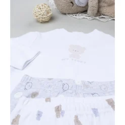 Prenatal Pack 2 conjuntos oso recién nacido blanco/gris