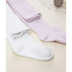 Prenatal Pack 2 leotardos de niña blanco y rosa* Calzado Y Accesorios·Accesorios Y Complementos