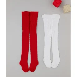 Prenatal Pack 2 leotardos niña rojo y blanco* Calzado Y Accesorios·Accesorios Y Complementos