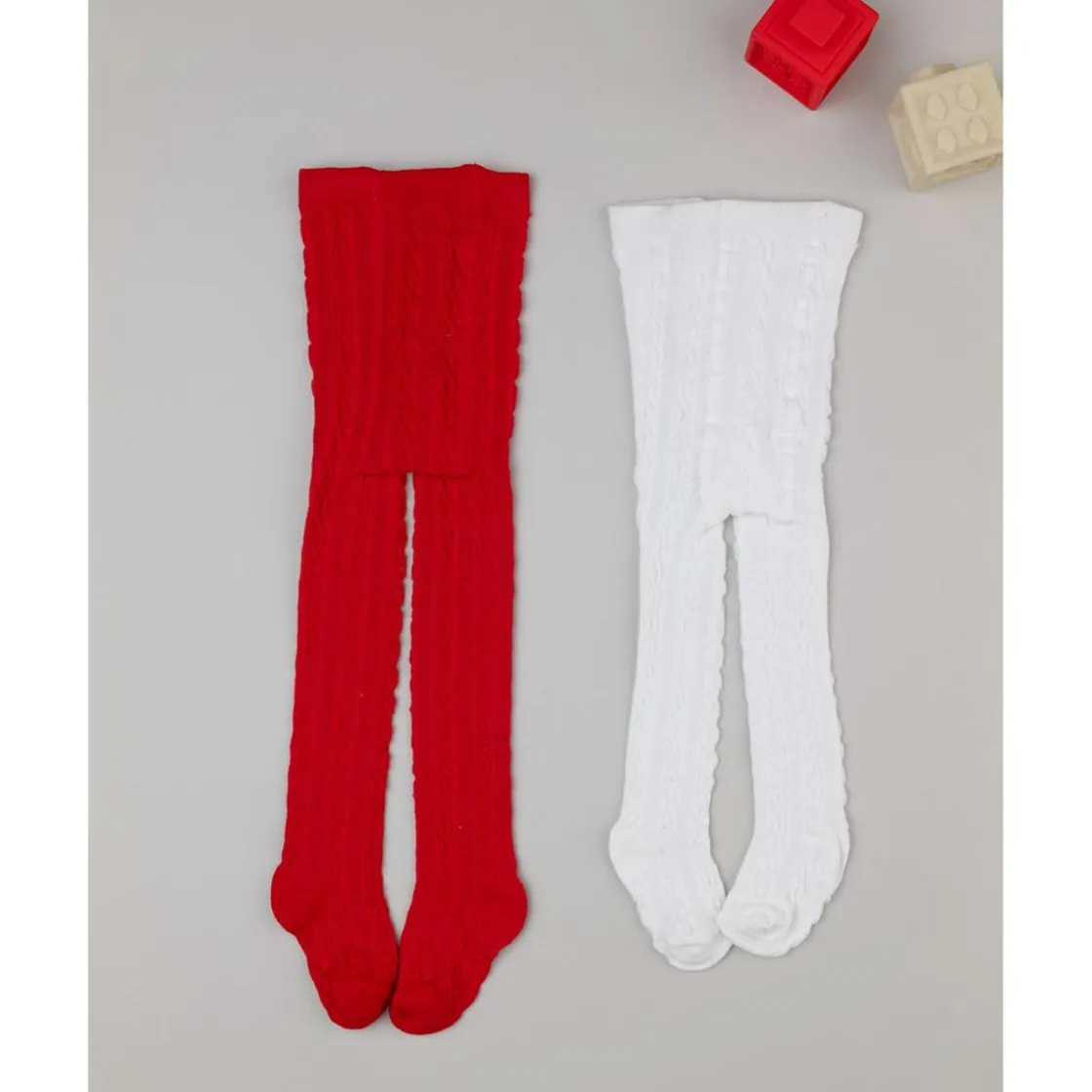 Prenatal Pack 2 leotardos niña rojo y blanco* Calzado Y Accesorios·Accesorios Y Complementos