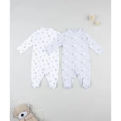Prenatal Pack 2 peleles interlock de recién nacido blanco/gris* Ropa Y Accesorios·Peleles|Recién Nacido·Ropa Y Accesorios