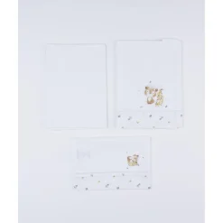 Prenatal Pack 3 piezas cuna/capazo – estampado otoñal con perrito