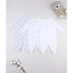 Prenatal Pack 3 pijamas corredino para bebé con estampado de ositos