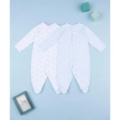 Prenatal Pack 2 pijamas de bebé niño en terciopelo blanco y azul* Ropa Y Accesorios·Peleles|Recién Nacido·Ropa Y Accesorios