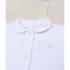 Prenatal Pack 3 pijamas largos de bebé en blanco y beige