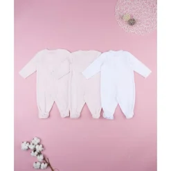 Prenatal Pack 3 pijamas largos de bebé en terciopelo corredino