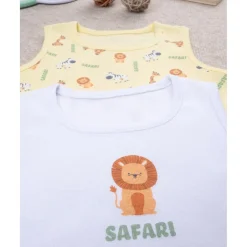 Prenatal Pack de 2 bodies blanco/amarillo algodón organico