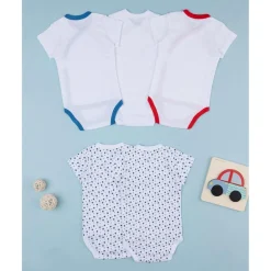 Prenatal Pack de 5 bodies de manga corta con cierre cruzado