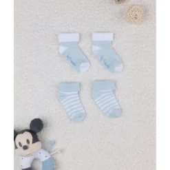 Prenatal Pack de 2 pares de calcetines de algodón azul y con rayas