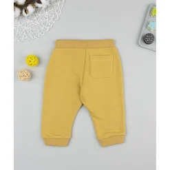 Prenatal Pantalón bebé amarillo ocre felpado