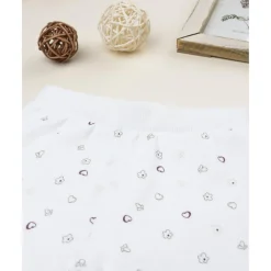 Prenatal Pantalón blanco con corazones para bebé niña