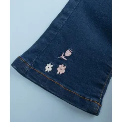 Prenatal Pantalón campana denim niña con bordados florales* Niña·Bebé Niña 3-36 Meses|Bebé Niña 3-36 Meses·Vaqueros, Pantalones Y Petos