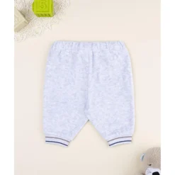 Prenatal Pantalón de terciopelo gris claro con parche de osito
